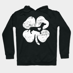 Dachshund Silhouette Shamrock St Patricks Day Hoodie